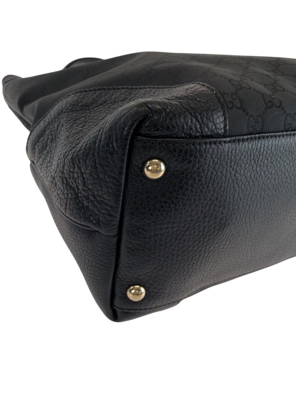 Gucci Black Gold Nylon Tote - Picture 6 of 9